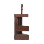 A Victorian mahogany and oak mitre jack clamp, late 19th century, with turned knop handle, 61cm