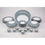 A Wedgwood Florentine turquoise pattern part dinner and tea service, 20th Century, pattern no.