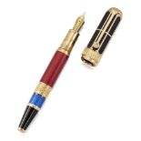 A Limited Edition William Shakespeare Fountain pen, by Montblanc, the octagonal black cap designed