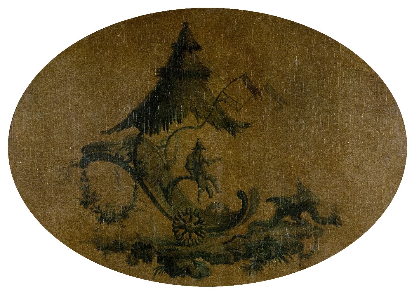 Circle of Jean-Baptiste Pillement, French 1728-1808- Chinoiserie scene with a figure driving a