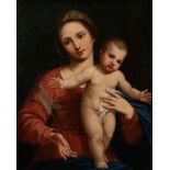 Circle of Carlo Maratta, Italian 1625-1713- Madonna and Child; oil on canvas, 64.5 x 52.8 cm.