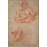 Attributed to Domenico Cresti, called Passignano, Italian 1558-1638- Study of a male nude; red chalk