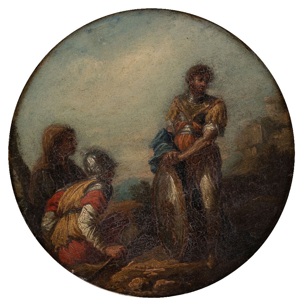 Circle of Angelica Kauffman, RA, Swiss 1741-1807- Greek mythological scenes; oil on panel and oil on - Image 4 of 6