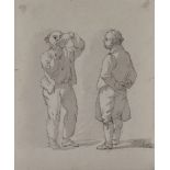 European School, mid-late 18th Century- Two men standing, one engaged in prising open his mouth;