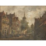 Jan Weissenbruch, Dutch 1822-1880- View of the Hague; oil on panel, signed 'Jan Weissenbruch. f.' (