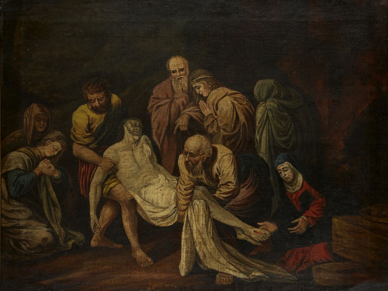 Northern European Provincial School, mid 19th Century- The Deposition of Christ; oil on canvas, 49.5