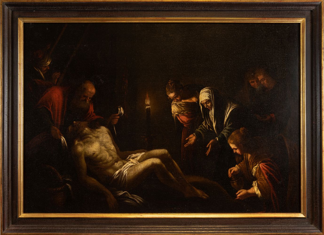 After Jacopo Bassano, early 18th Century- The Lamentation; oil on canvas, 84.8 x 121 cm. Provenance: - Image 2 of 2