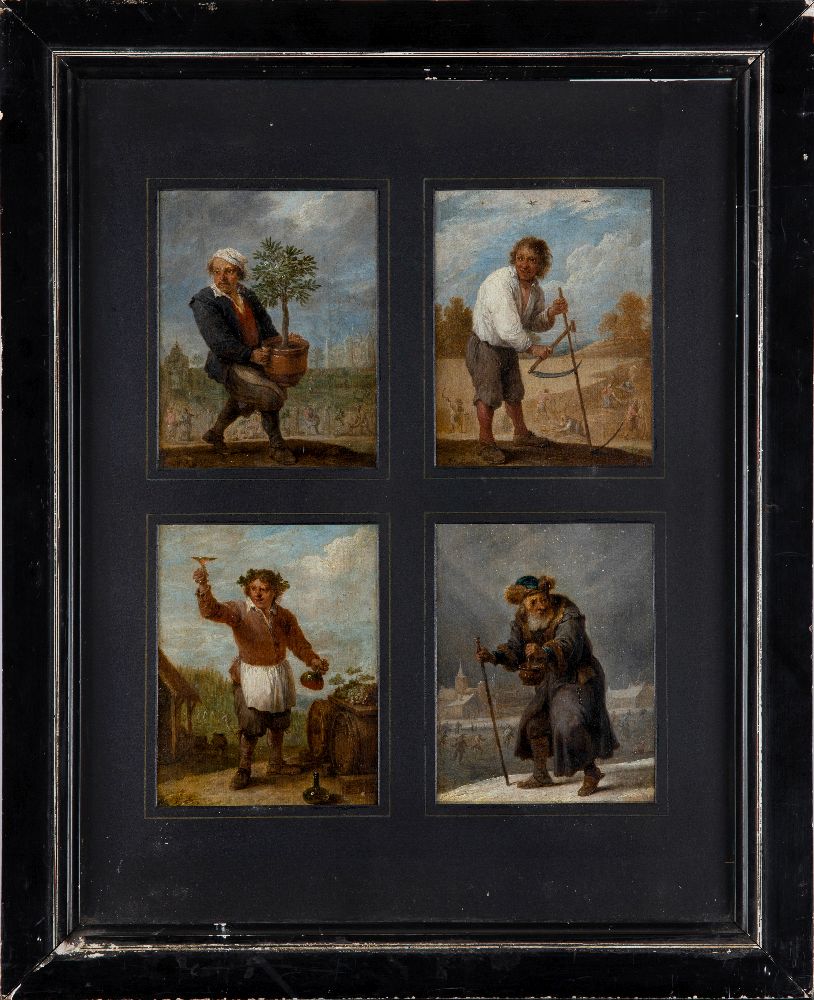 After David Teniers the Younger, Flemish 1610-1690- An Allegory of the Four Seasons: Spring, Summer, - Image 2 of 3
