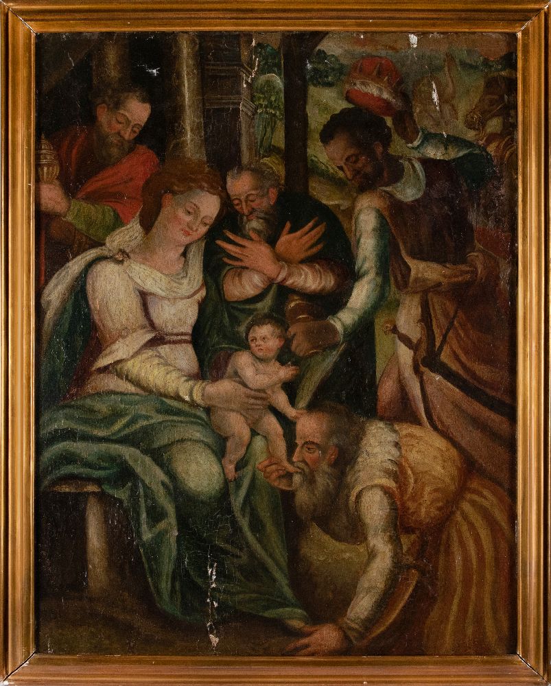 Northern European School, late 16th Century- The Adoration of the Magi; oil on panel, 84 x 64.4 - Image 2 of 3