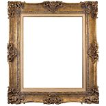 A Gilded Composition Louis XV Style Pierced and Swept Frame, mid 20th Century- with white painted