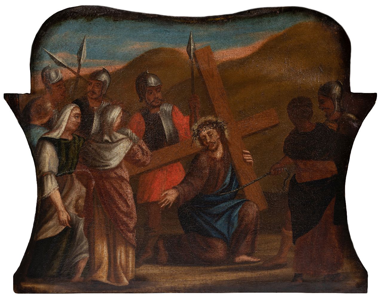 Northern European Provincial School, late 18th Century- Christ Carrying the Cross with the Crown