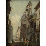 After Richard Parkes Bonington, British 1802-1828- Corso Sant'Anastasia, Verona, with the Palace
