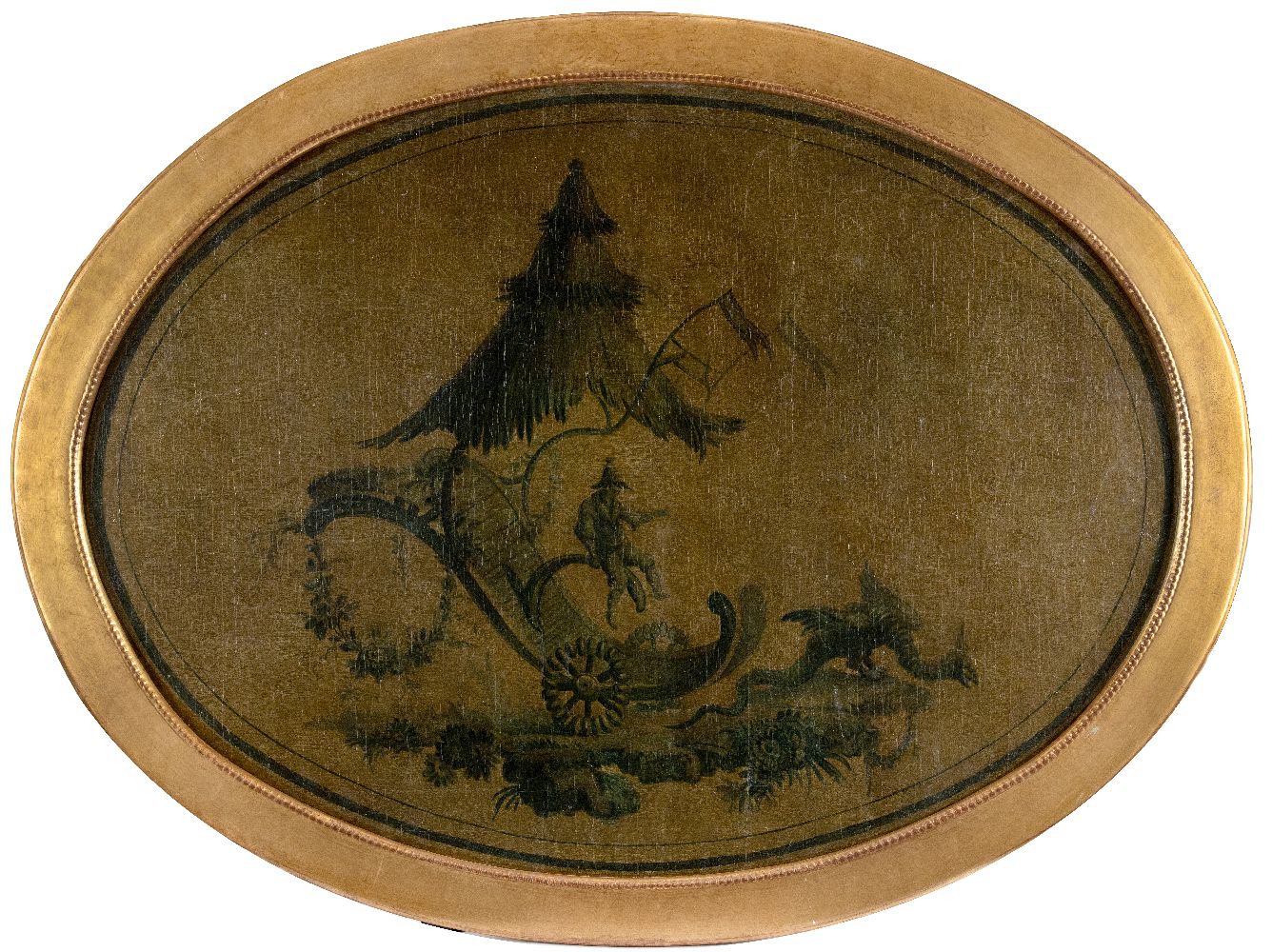 Circle of Jean-Baptiste Pillement, French 1728-1808- Chinoiserie scene with a figure driving a - Image 2 of 3