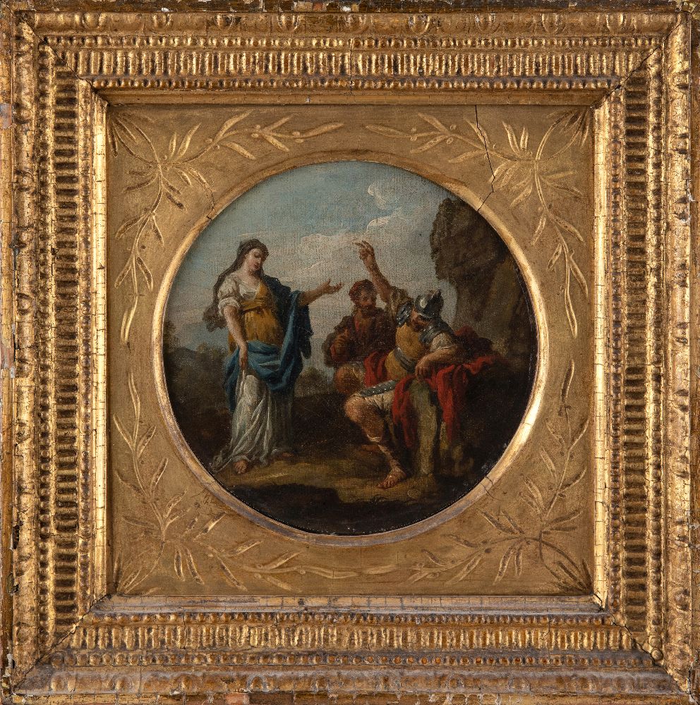 Circle of Angelica Kauffman, RA, Swiss 1741-1807- Greek mythological scenes; oil on panel and oil on - Image 2 of 6