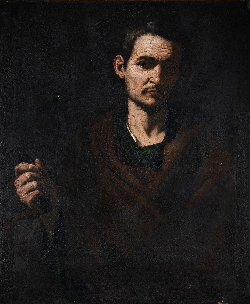 Studio of Jusepe de Ribera, called Lo Spagnoletto, Spanish 1591-1652- Saint Philip, half-length,