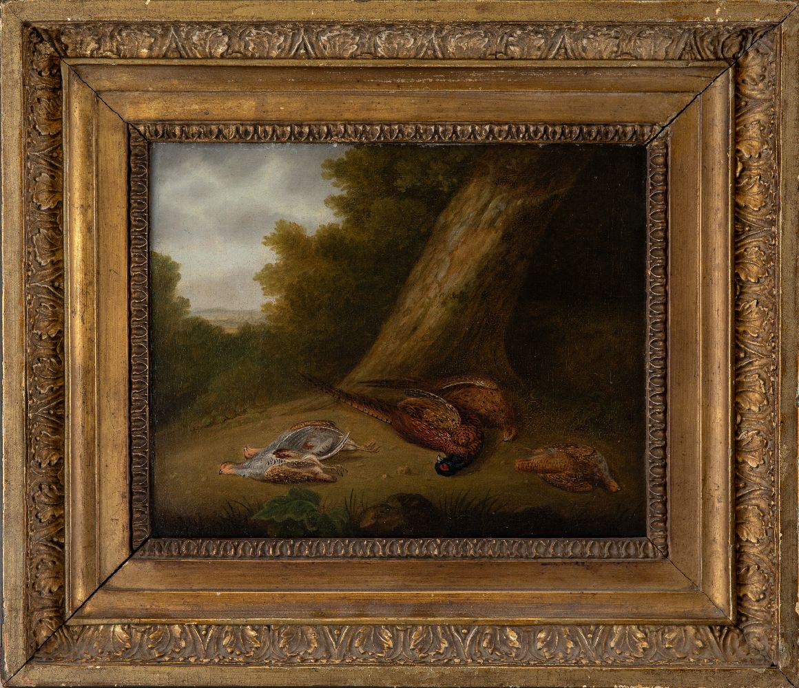 Attributed to Henry Thomas Alken, British 1785-1831- The day’s bag; oil on canvas, signed and - Image 2 of 3