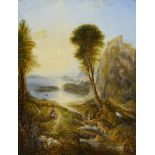 Follower of Joseph Mallord William Turner RA, British 1775-1851- Mercury and Argus; oil on half inch