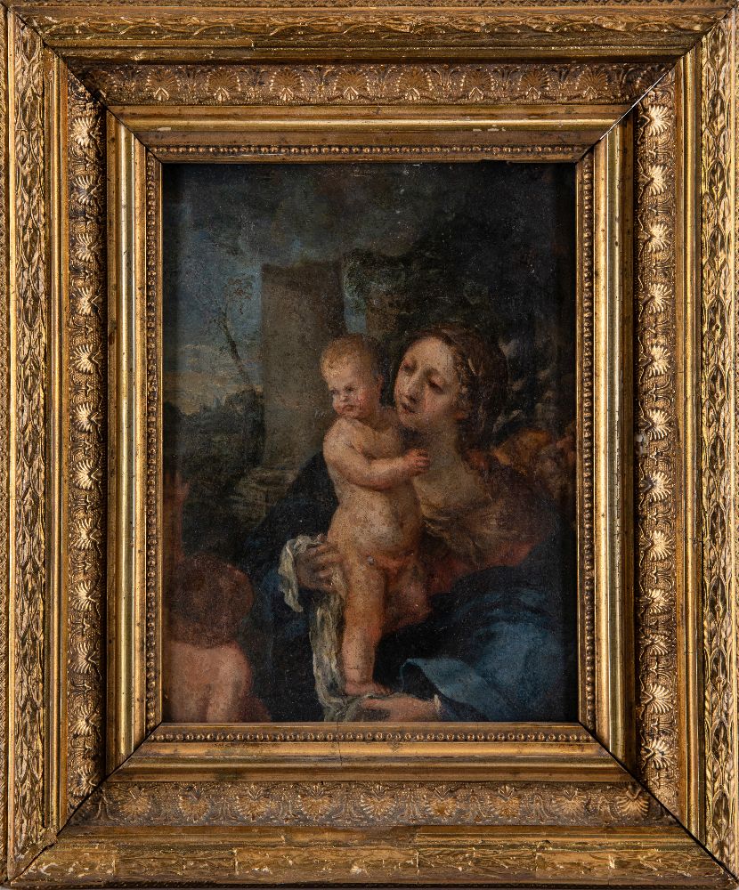 Follower of Baccio della Porta, called Fra Bartolommeo, Italian 1472-1517- The Virgin and Child with - Image 2 of 3