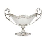 A Scottish silver centrepiece dish, Glasgow, 1914, R. & W. Sorley, of boat-shaped form with