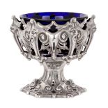 A Victorian Gothic Revival silver pedestal salt cellar, London, 1850, Edward, John & William