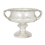 An Edwardian silver pedestal bowl, London, 1909, George Edward & Sons, with scroll handles and