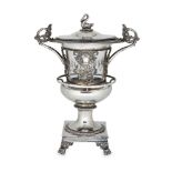 A 19th century French silver bonbon dish or 'drageoir', Paris, 1813-1838, the urn-shaped body