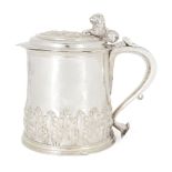 A William & Mary silver presentation tankard, London, 1693, maker's mark RL over fleur-de-lys within