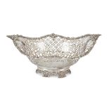 A pierced Edwardian silver basket, Chester, 1902, George Nathan & Ridley Hayes, of oval form with