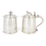 A pair of 17th century style presentation tankards, London, 1937, Goldsmiths & Silversmiths Company,