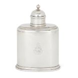 A George II silver tea caddy, London, 1731, maker's mark rubbed, possibly Samuel Taylor, of plain,