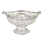 A pierced Edwardian silver basket, London, 1906, probably Goldsmiths & Silversmiths Co. (mark