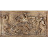 A French plaster relief plaque of a Bacchanalian scene, in the manner of François Duquesnoy, mid