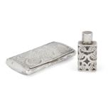 A 19th century Austro-Hungarian silver cigarette case, Vienna, 1840, of rounded rectangular form,