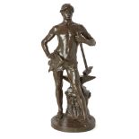 After Georges Marie Valentin Bareau, French, 1866-1931, a bronze model of entitled The Blacksmith,