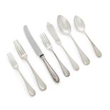 A group of bead pattern flatware, stamped sterling silver 925, comprising: 7 table spoons; 7 dessert