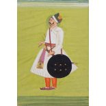 A prince, Jodhpur or Jaipur, Rajasthan, North India, circa 1800, opaque pigments on paper heightened