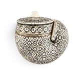 An ivory and mother-of-pearl inlaid powder flask, Kotah, North India, 18th/19th century, of