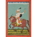 Desakh Putra of Bheirev, Pahari probably by a Bilspur artist, circa 1700-20, opaque pigments on