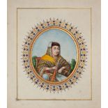 An oval portrait of Zib Al-Nisa (1753-1836), Begum Somru of Sordham, mother of Mr Dya Sombre, Delhi,