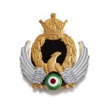 An Iran Imperial Air Force (IIAF) cap badge, Pahlavi period, four-piece construction, with two