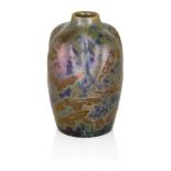 Clement Massier (1844-1917), a miniature stoneware lustre 'Butterflies' vase, c.1900, applied