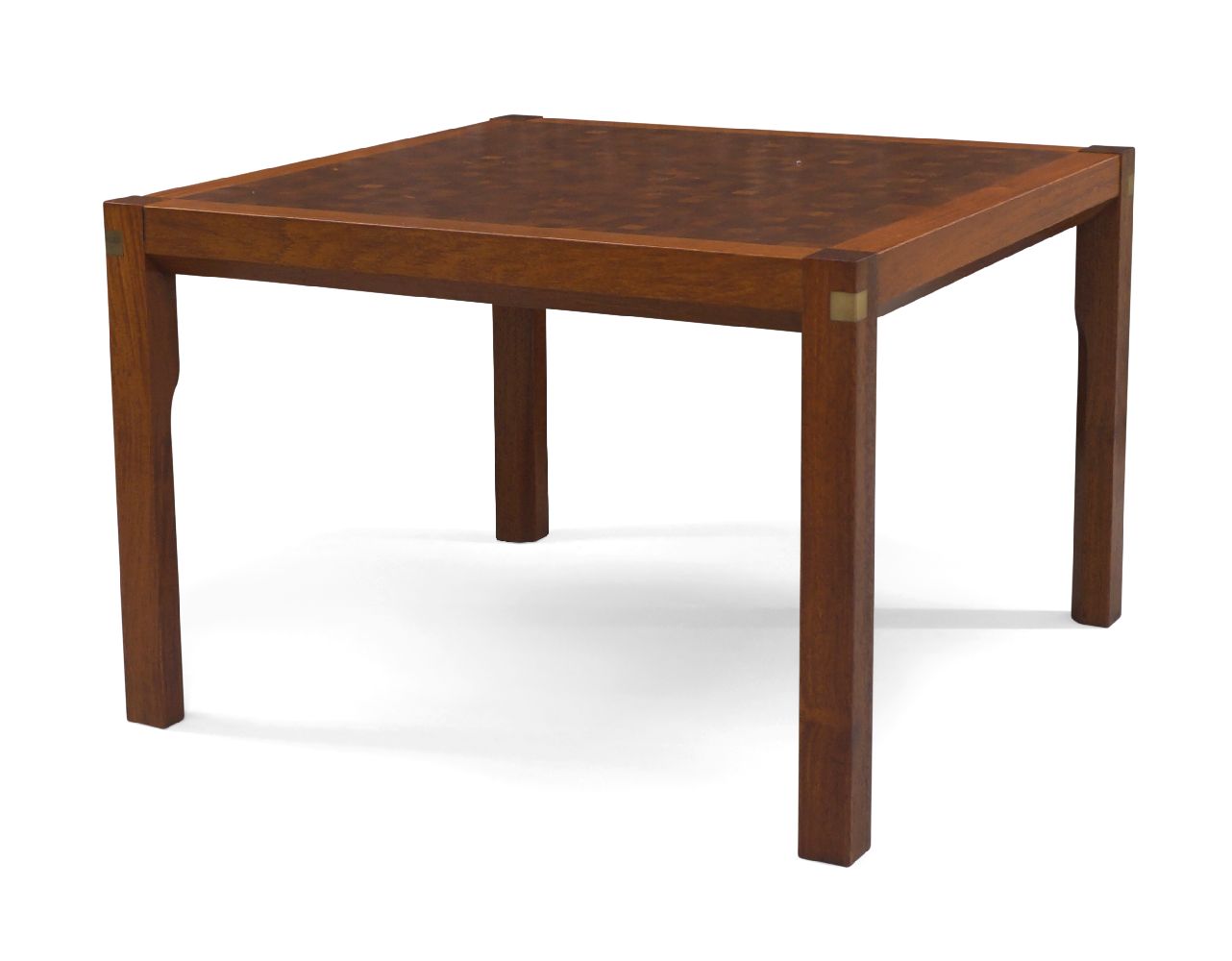 Gorm Christensen (Danish), a fruitwood and wenge parquetry coffee table for Tranekaer Möbler, c.