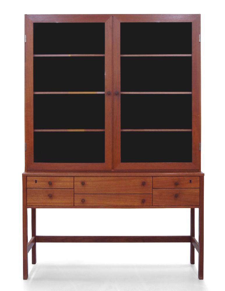 Peter Løvig Nielsen (Danish), a teak and glazed cabinet on stand for Lovig Design, c.1965,