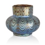 Loetz (Austrian), a small iridescent Rubin Phaenomen glass vase, c.1900, PG 6893, engraved ‘Loetz