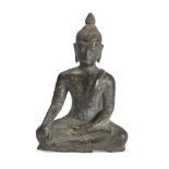A Thai bronze figure of buddha, Kamphaeng Phet, 15th/16th century, 13.5cm highPlease refer to