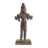 A Khmer bronze figure of Lokeshvara, Bayon Style, 12th/13th century, 8.7cm highPlease refer to