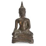 A Thai bronze figure of Buddha, Kamphaeng Phet style, 15th/16th century, 21cm highPlease refer to