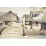 HUANG YOUWEI (Chinese, b.1965), watercolour on paper, village scene, signed and dated 25.8.96, 52