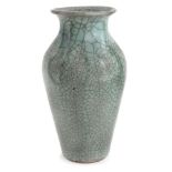 A Chinese Ge-type vase, late Qing dynasty, the sloping body widening to a broad shoulder rising to