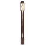 A Scottish Regency mahogany stick barometer, by J & J Gardner, Glasgow, early 19th century, with